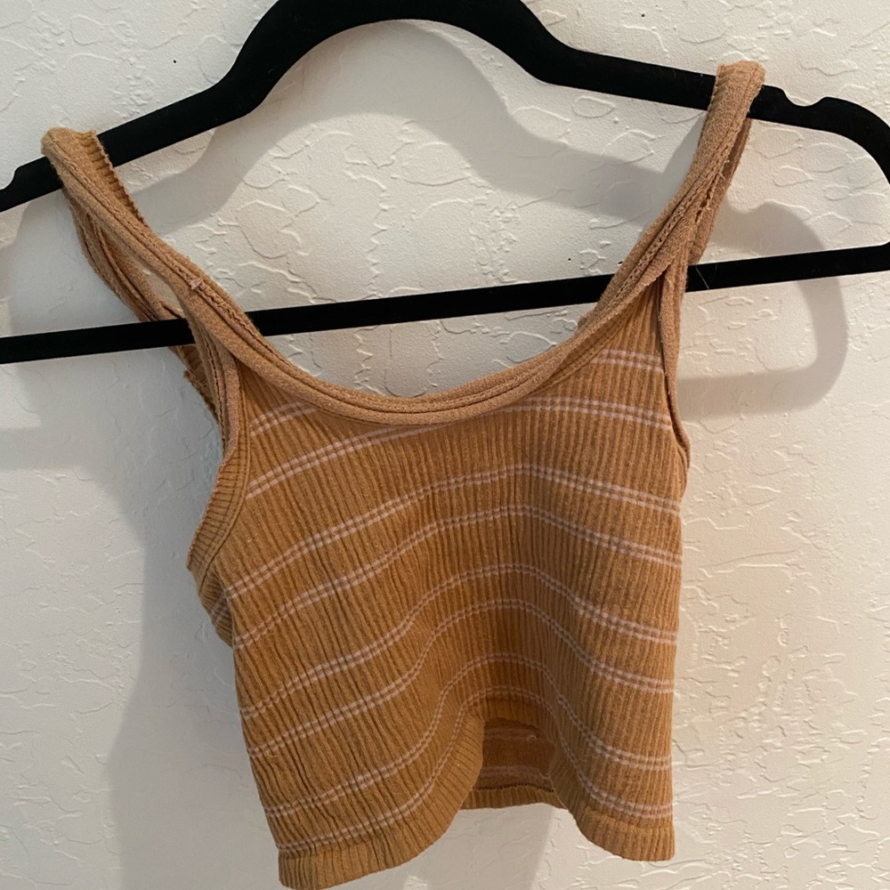 urban outfitters tan ribbed knit tank